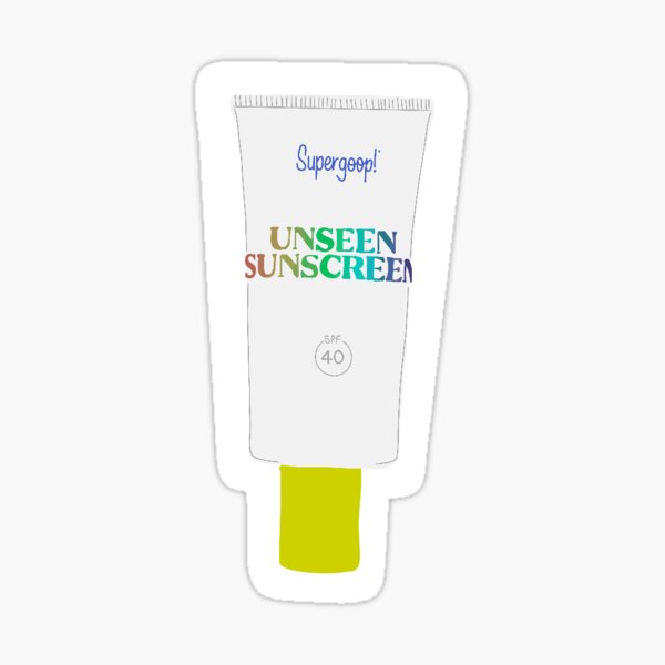 "supergoop unseen sunscreen" Sticker by skincarebuff | Redbubble