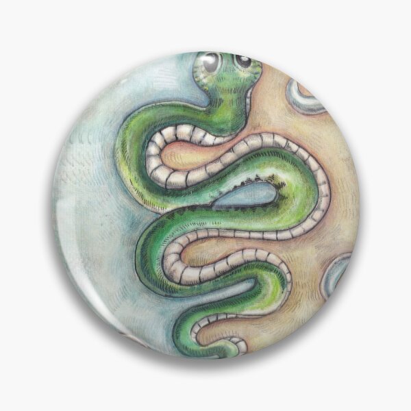 Item preview, Green Snake between sand and water designed and sold by Patrizia  Ambrosini.