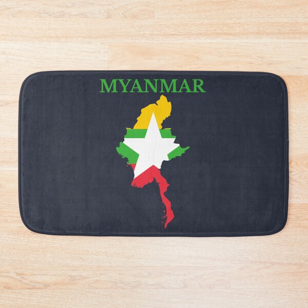 Item preview, Myanmar Burma Map Flag designed and sold by marosharaf.