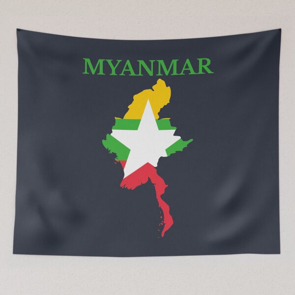 Item preview, Myanmar Burma Map Flag designed and sold by marosharaf.