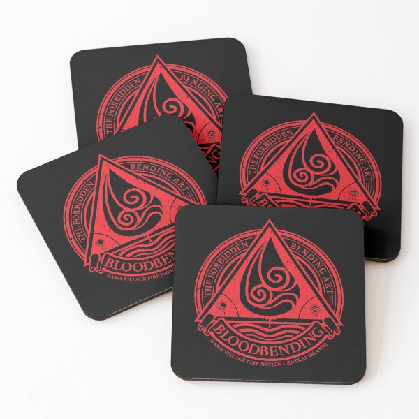 ATLA Bloodbending, Avatar The Last Airbender-Inspired Design Coasters (Set of 4)