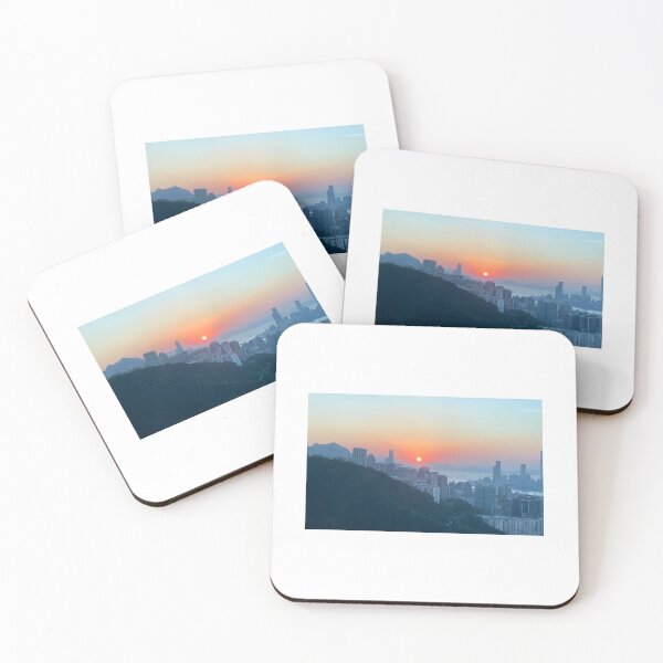 Item preview, Red sun going down the sea level in Hong Kong designed and sold by CreativityRoams.