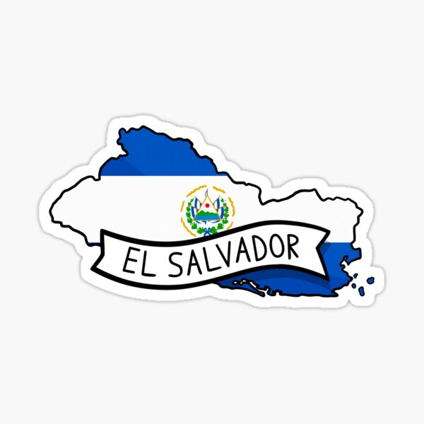 Pegatina Mapa de la bandera de El Salvador Pegatina