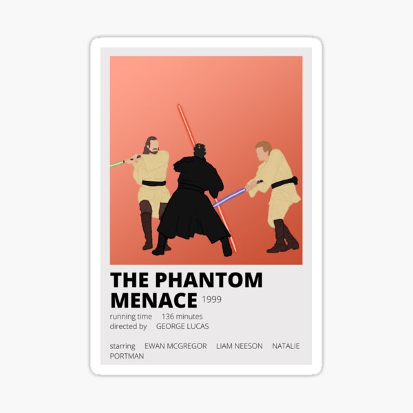 The Phantom Menace Minimalist Sticker Sticker For Sale By Bella Correa Redbubble