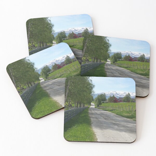 Item preview, Rustic Norwegian country farm scene and road in summer designed and sold by Forestwood.
