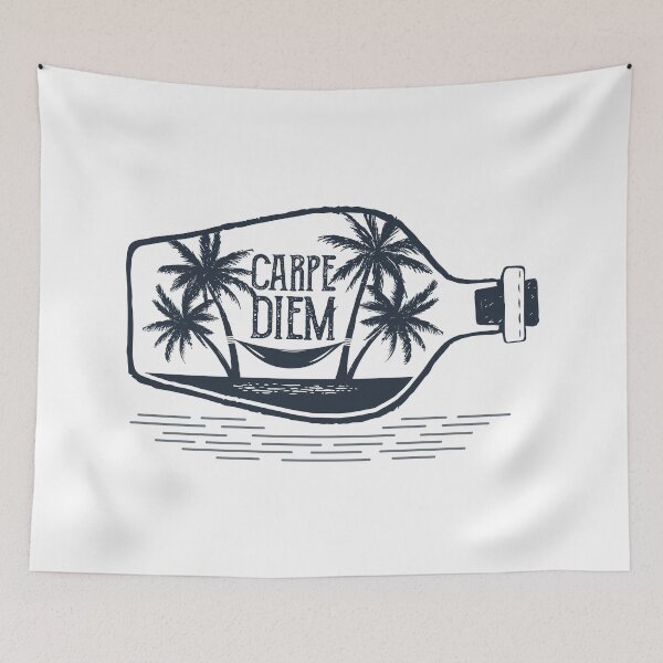 Item preview, Hammock In Bottle. Carpe Diem. Motivational Qoute. Double Exposure Style designed and sold by Sloth Astronaut.