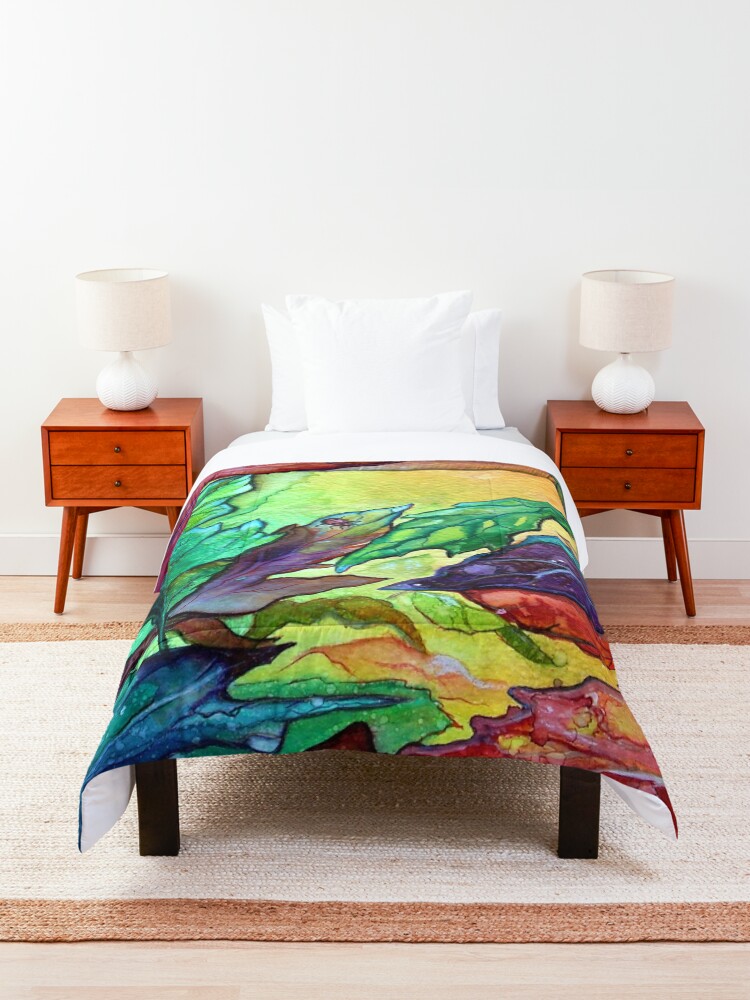 Alternate view of Colours of Sunshine - Leaves Comforter