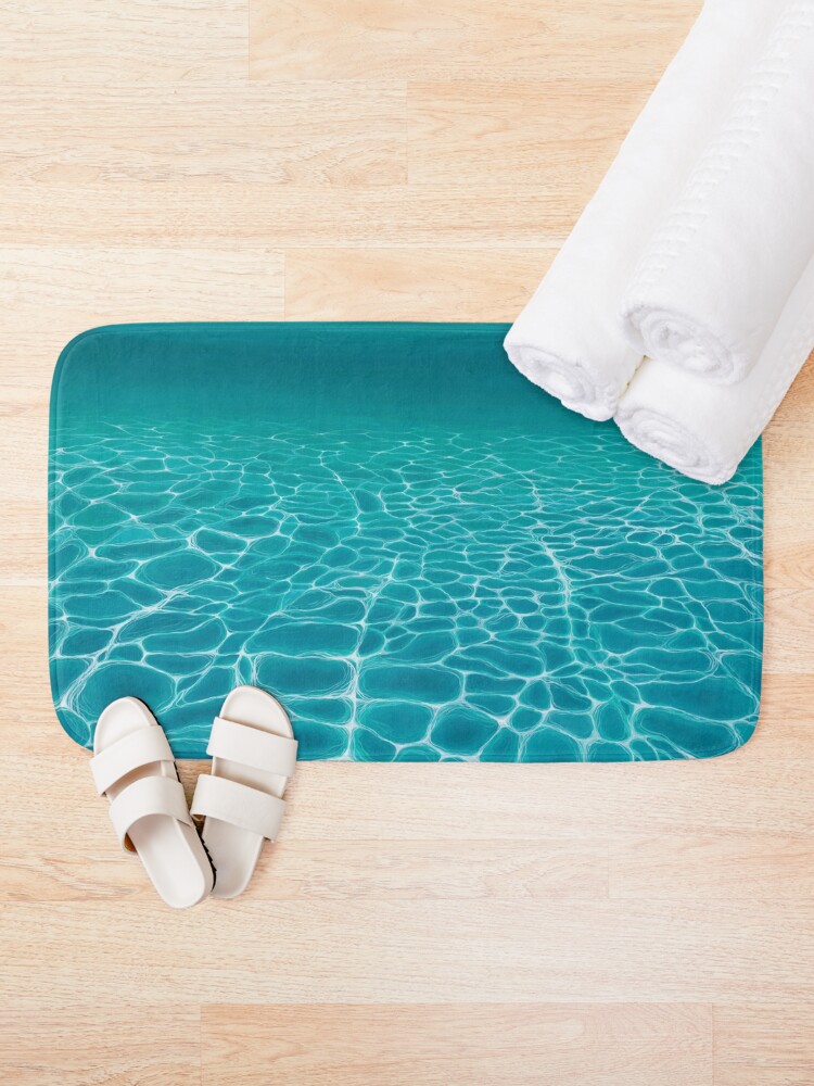 Thumbnail 2 of 6, Bath Mat, Sunlit Seabed designed and sold by grimmhewitt67.