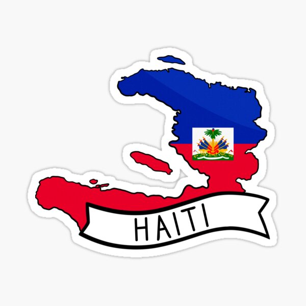 Item preview, Haiti Flag Map Sticker designed and sold by Drawingvild.