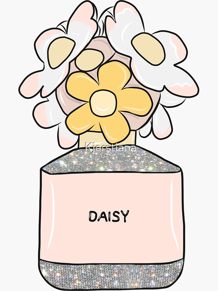 Vintage Daisy Perfume With Sparkles Sticker For Sale By Kjerstiana