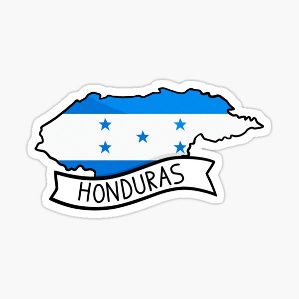Vista previa del artículo con la obra «Pegatina Mapa de la bandera de Honduras», diseñado y vendido por Drawingvild.
