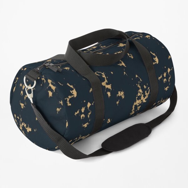 Black Minimal Marble with Gold Duffle Bag