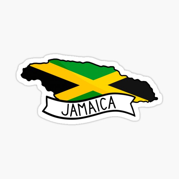 Jamaica Flag Map Sticker Sticker