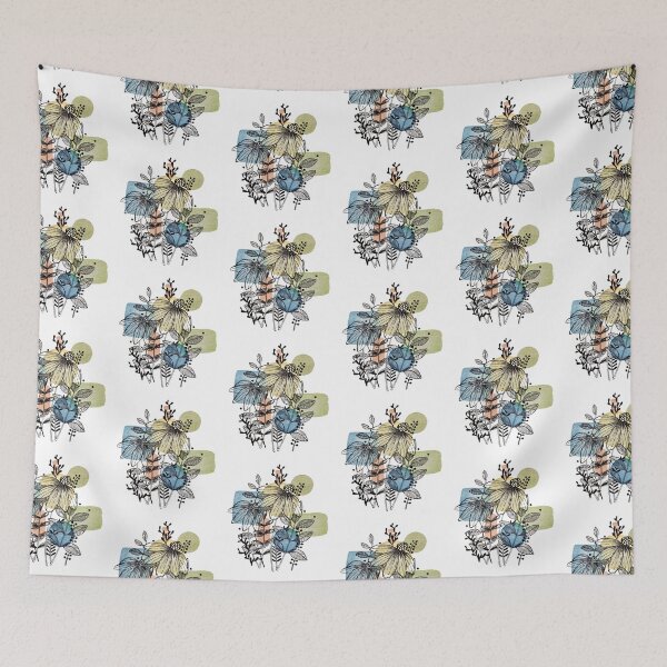 Item preview, Daisy Flowers And Leaves Ink Art  designed and sold by Oirabot.