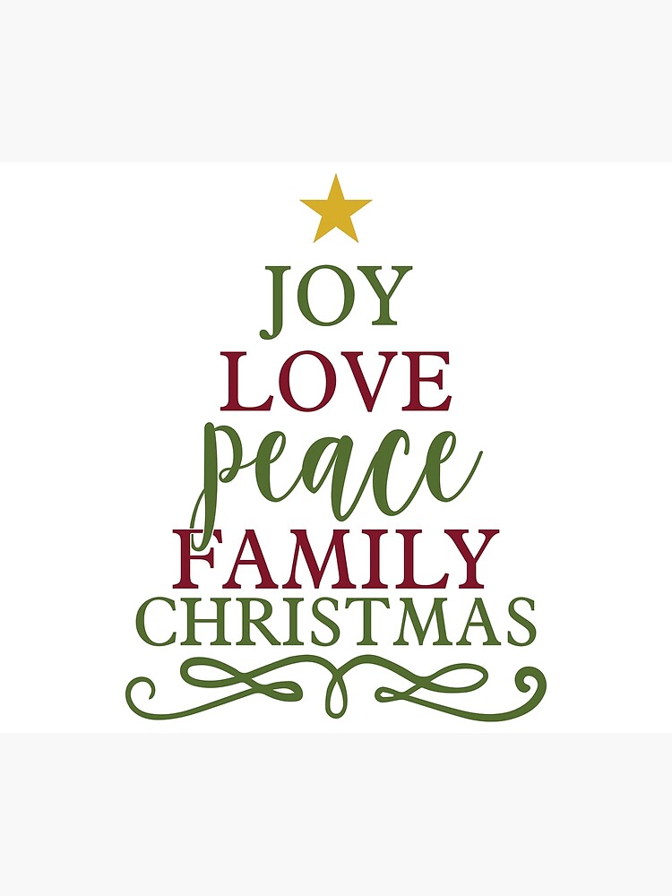 "Joy Love Peace Family Christmas Tshirt" Canvas Print for Sale by