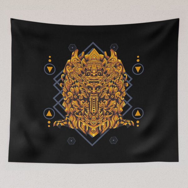 Item preview, Barong Rangda Yellow Color Sacred Geometry designed and sold by Marciano Graphic.