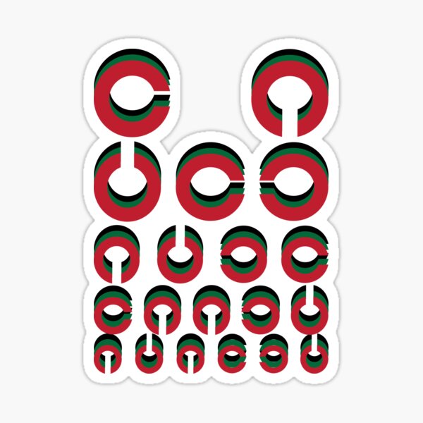 "Shadowed Japanese Eye Chart" Sticker for Sale by ryanleedesign Redbubble