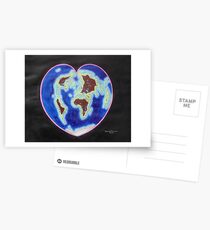 Heart map projection Postcards