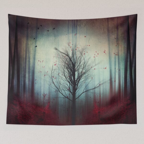 Item preview, Disorientation and Change - Abstract forest with lone tree designed and sold by Dyrk Wyst Redbubble Shop.