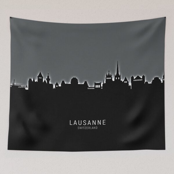 Item preview, Lausanne Switzerland Skyline designed and sold by ArtPrints.