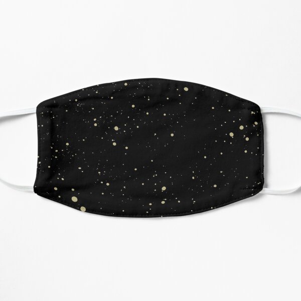 Simple Black and Gold Speckled Pattern Flat Mask