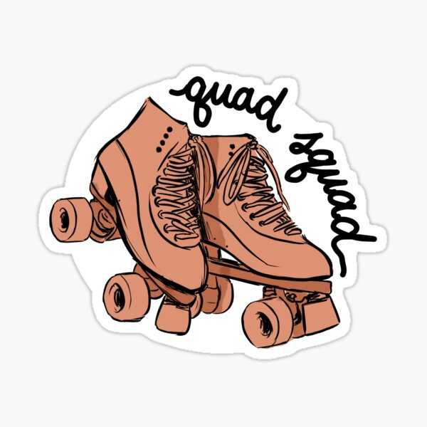 Quad Squad: Roller Skating Design Sticker