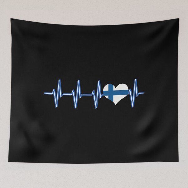 Item preview, Finland flag pulse heartbeat heart EKG country designed and sold by Argentini.