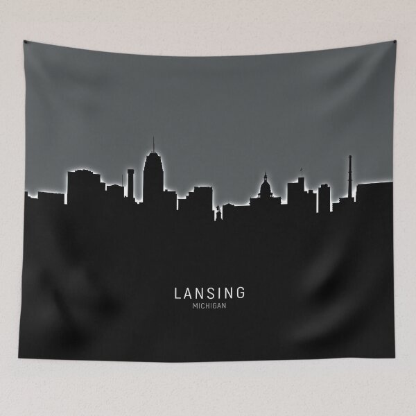 Item preview, Lansing Michigan Skyline designed and sold by ArtPrints.