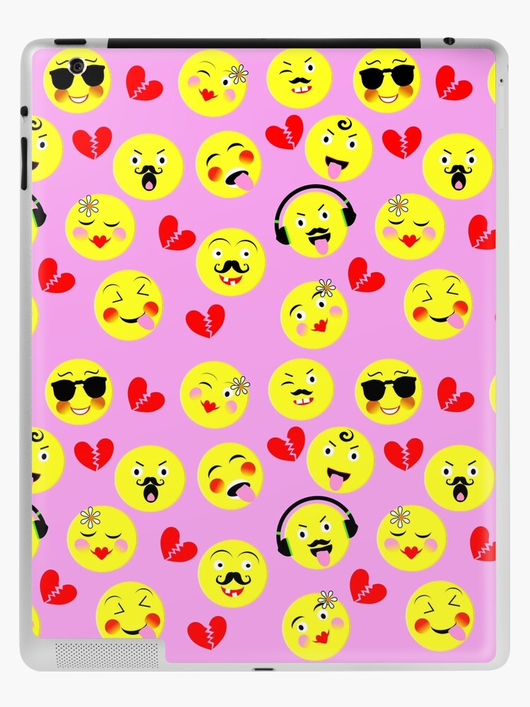 Cute Funny Faces Emoji Style Pattern Trendy Modern Ipad Case Skin By Artification Redbubble