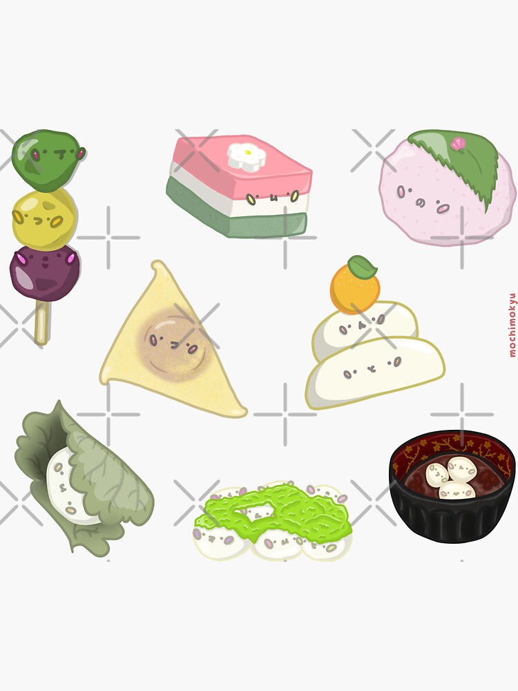 Kawaii Mochi Food Sticker Japanese Food Sticker Water 