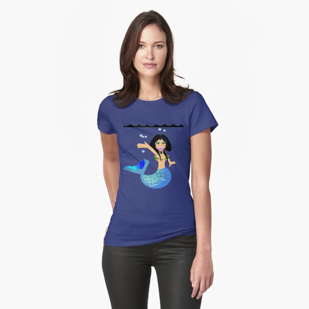 Muriel MacBubbles - Hyperactive Mermaid at Large (DETAIL!) Fitted T-Shirt