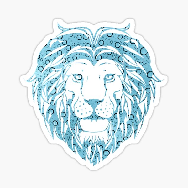 Lion Face - King Of Jungle - Water drop Pattern Sticker
