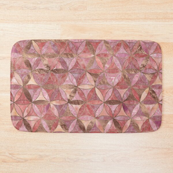Item preview, Flower of life pattern - Rose Quartz and gold designed and sold by Nartissima.