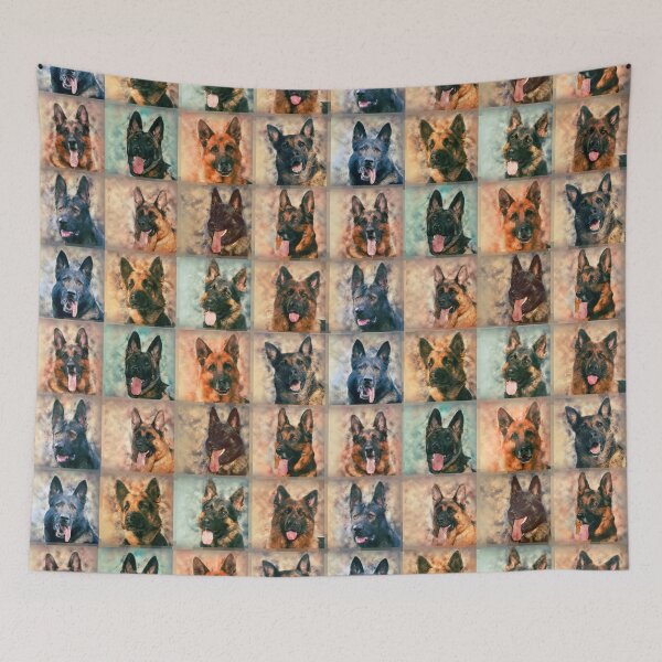 Aperçu de l'œuvre Chien de berger allemand - GSD - Mosaïque créée et vendue par k9printart.