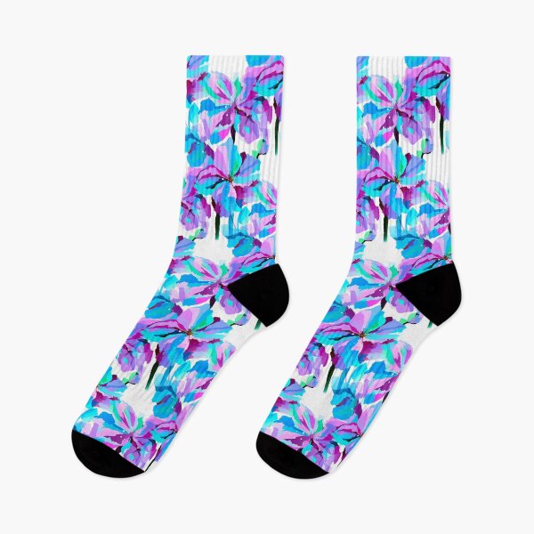 Item preview, Himalaya Poppies in Aqua Blue Green and Fuchsia designed and sold by Nisuris.