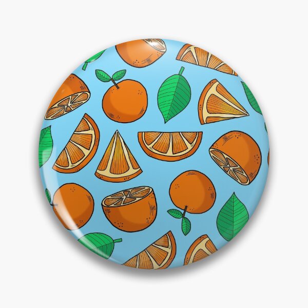 Item preview, Kawaii Oranges on Blue designed and sold by TimorousEclectc.
