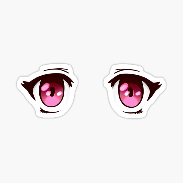 Pink Anime Eyes Sticker By Satha Redbubble