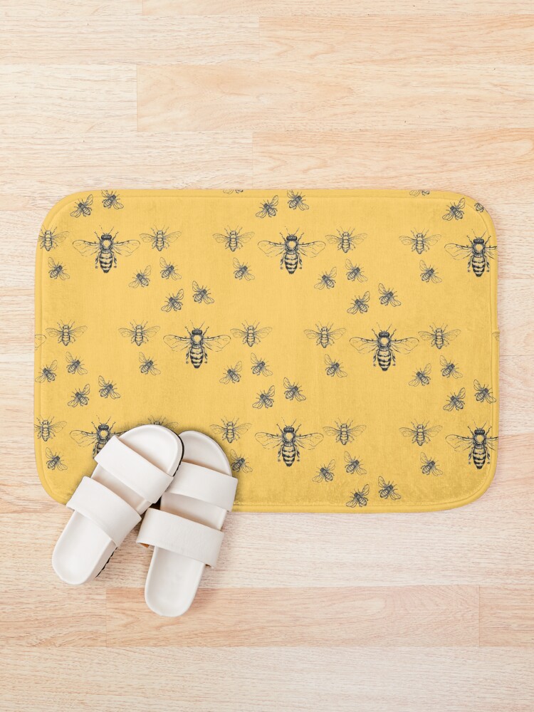 "Honey Bee Pattern" Bath Mat for Sale by Pebblestone Redbubble
