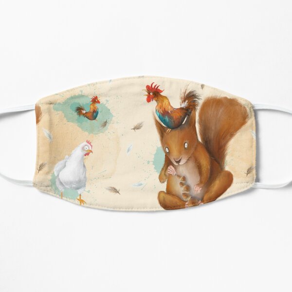 Squirrels and hens Flat Mask