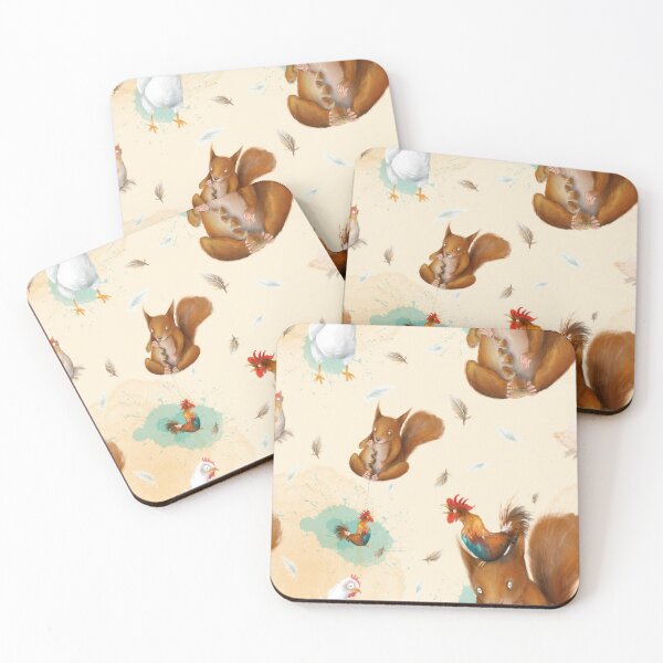 Item preview, Squirrels and hens designed and sold by Stella Maris Mongodi.