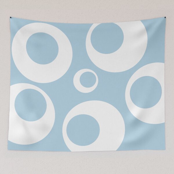 Item preview, Cornflower blue and white circles designed and sold by HTPOP.