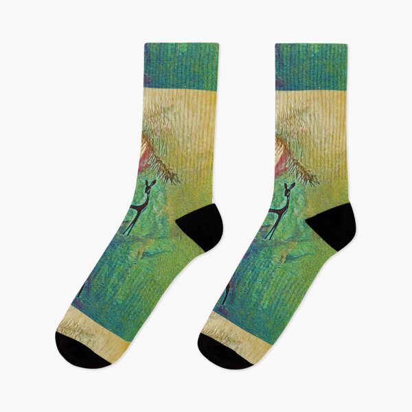Item preview, A pair of beautiful deer in the winter mountains designed and sold by helenkaiy.