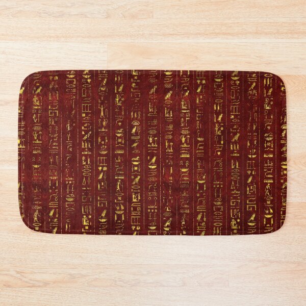 Item preview, Golden Egyptian  hieroglyphics on red leather designed and sold by Nartissima.