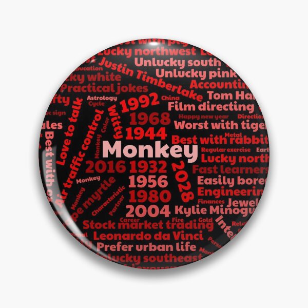 Item preview, Year of the monkey designed and sold by NerdySherds.