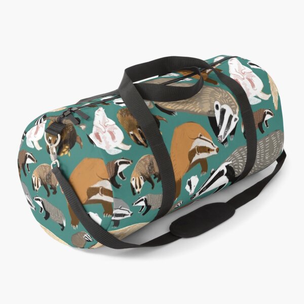 Item preview, Eurasian badgers pattern Teal designed and sold by belettelepink.