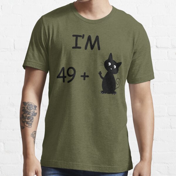 TeeShirtPalace I Am 49 Plus Middle Finger Funny 50th Birthday T-Shirt