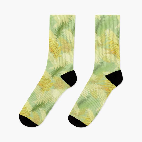 Item preview, Yellow green and gold in fern leaves pattern designed and sold by AsyaTury.