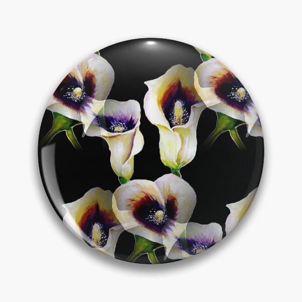 Item preview, Arum Calla Lilies Pattern in Watercolor on Black Background  designed and sold by Nisuris.