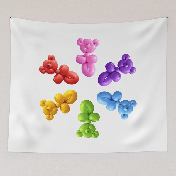 Item preview, Rainbow candy color teddy bear balloon star designed and sold by Retro Futurist.