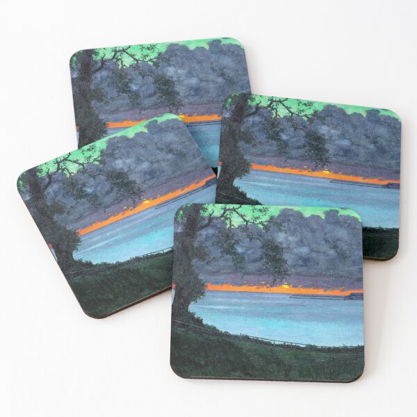 Item preview, Félix Vallotton - Coucher de soleil à Grâce, ciel orangé et vert designed and sold by ArtExpression.